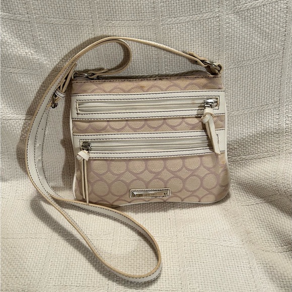 NINE WEST Cream and Tan Crossbody Bag - Picture 1 of 9